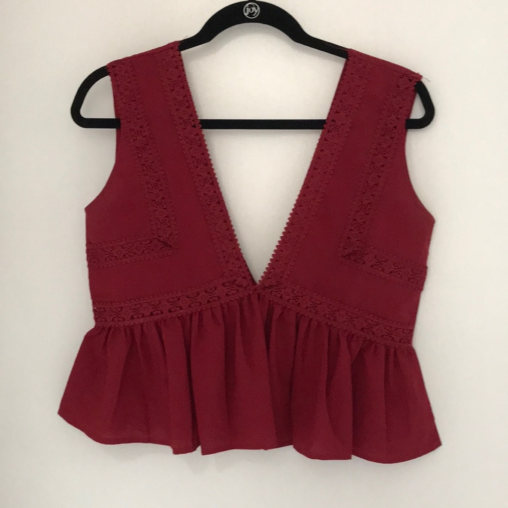 Red v neck top
